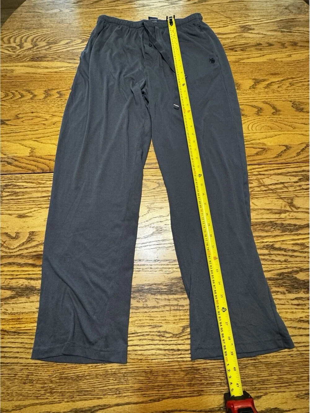 U.S. Polo Assn Pajama Pants Mens L Gray Solid Drawstring Logo Lightweight